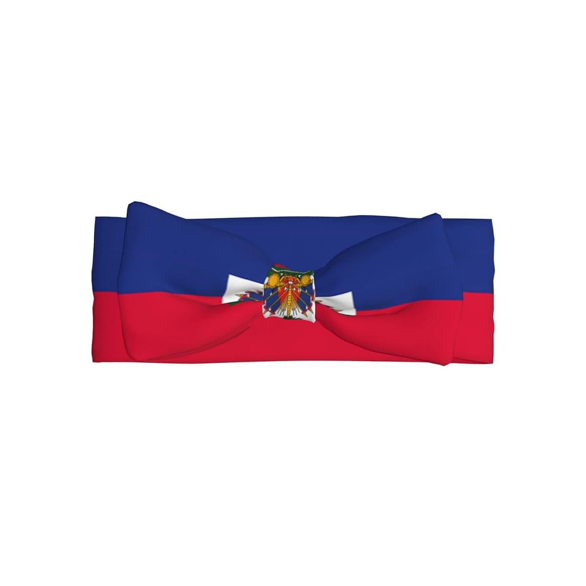 Wzywhj Haitian Flag Prints Baby Bow Headband - Stretchy Hairband