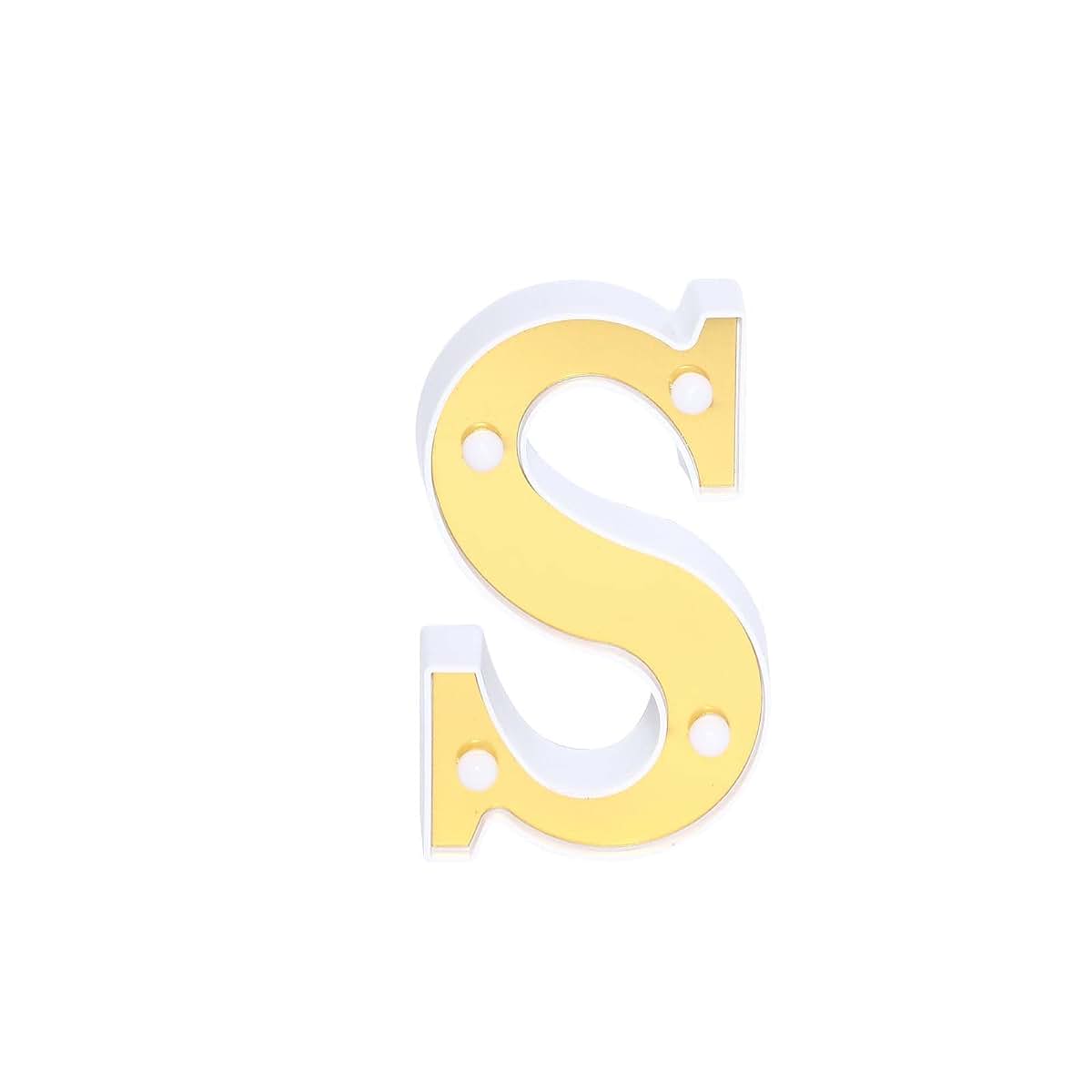 Tableclothsfactory 6" 3D Gold Marquee Letters 5 LED Light Up Letters Warm White LED Letter Lights - S