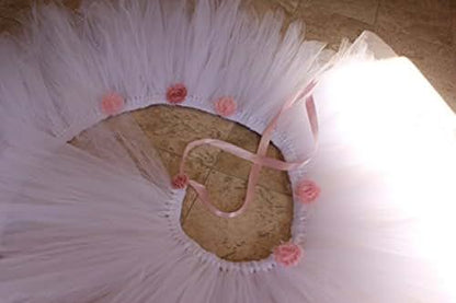 YEP Handmade Tulle Crib Skirt in White for Girl/Boys, Birthday Party Decoration,Baby Shower&Baby Room Decorative 16inch (photo 3)