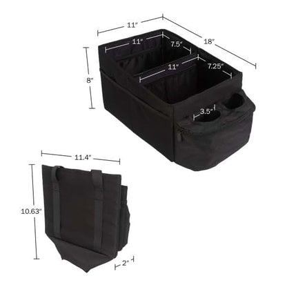 Stalwart Backseat Car Organizer with 2 Cupholders, Collapsible Storage Caddy