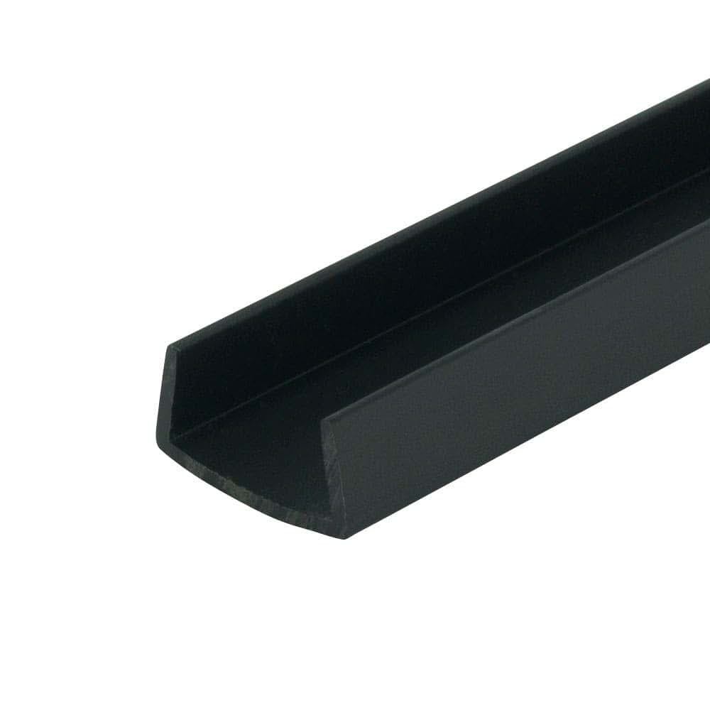 Outwater Black Styrene U-Channel Molding for Edge Protection