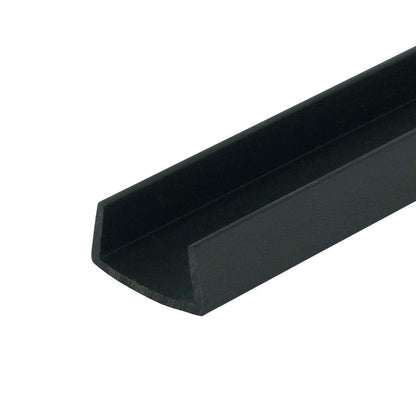 Outwater Black Styrene U-Channel Molding for Edge Protection