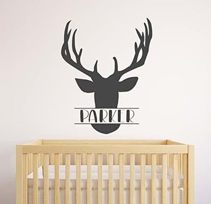 Decalzone Buck Personalized Name Wall Decal - Custom Name Deer Home Decoration