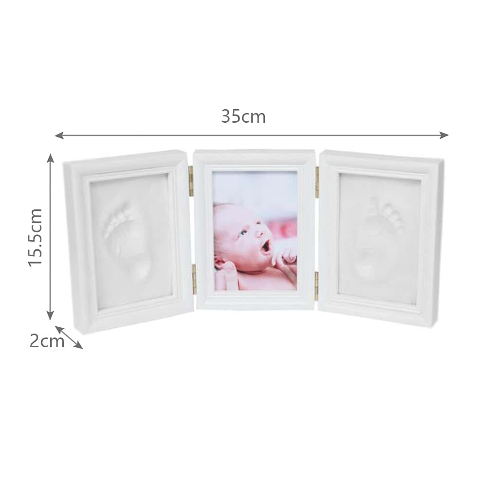 BabyOneStop Baby Hand and Footprint Kit Wooden Picture Frame for Newborns Nursery Decor