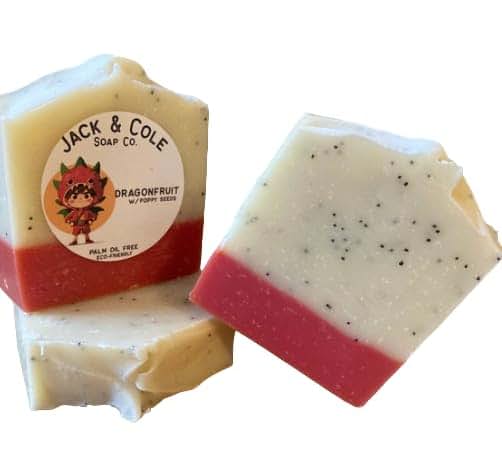 Jack and Cole Soap Co. Dragonfruit Poppyseed Soap Bar
