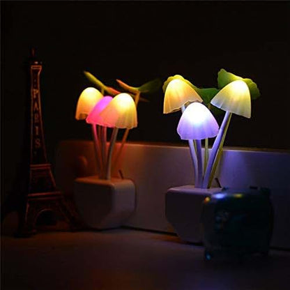 ZEZHOU Plug-in LED Mushroom Night Light with Dusk to Dawn Sensor, 2 Pack