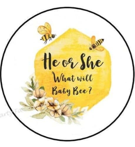 Party Favors Express He Or She What Will Baby Bee Stickers - 30 Pack