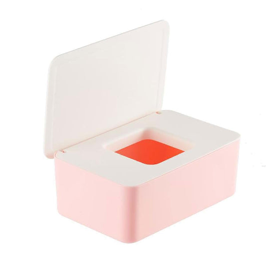 YUNDUOKEJI Baby Wipes Case,Diaper Wipes Dispenser, Wipe Container With Sealing Design Lid(Size:Small size,Color:Powder