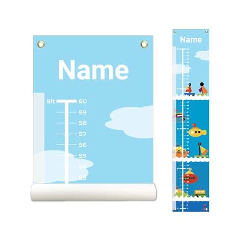 Personalized Canvas Growth Chart for Kids, Height Chart Banner with Name