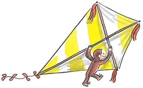 WiggleWalls Curious George Flying Kite Vinyl Wall Decal