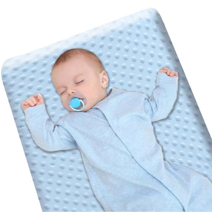 Hemasa Crib Bed Sheets In Grey, Solid Velvet Dot Pattern (photo 4)