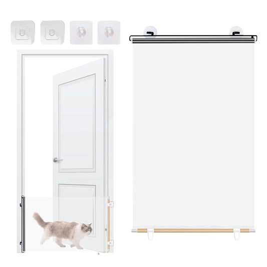 Hamosky Retractable Pet Gate, 40x140cm Adjustable Mesh Barrier