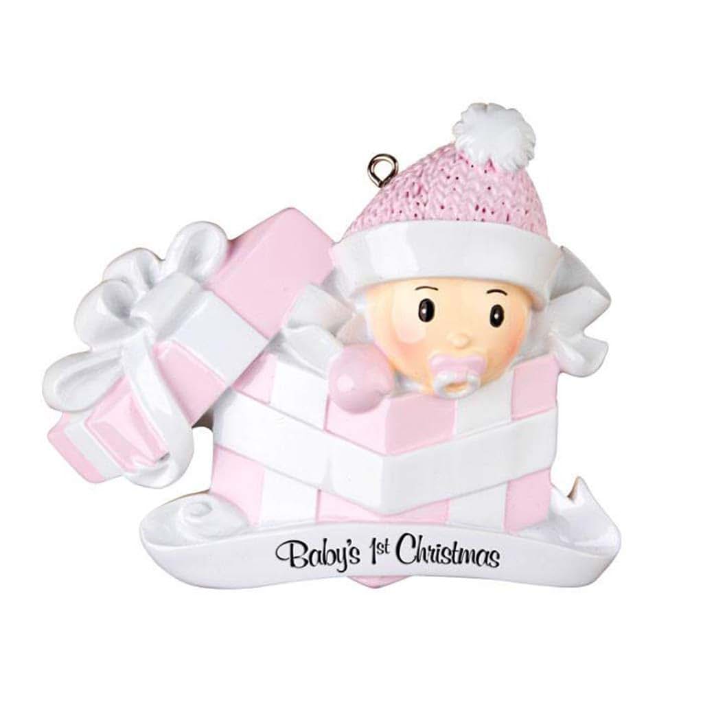 Snowfall Creations Baby Girl’s First Christmas Ornament In Pink Gift Box (photo 2)