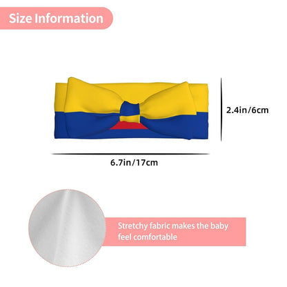 baobeb Flag of Colombia Print Delicate Baby Bow Headband – Full Moon Gift for Newborns, Perfect for Infant and (photo 3)