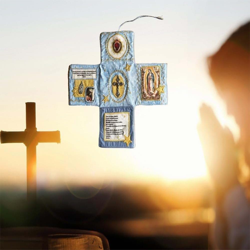 bobojuju Catholic Handmade Pocket Devotional Cross - Blue (photo 2)