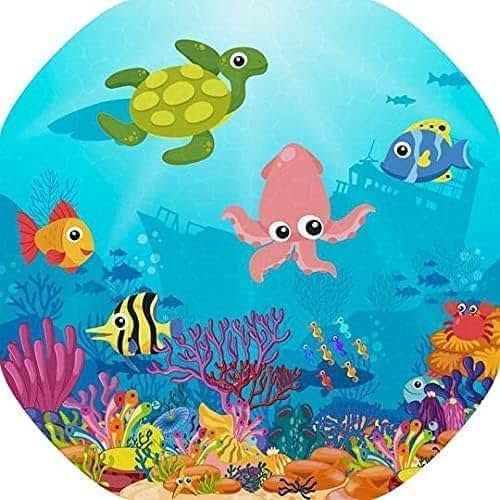 Tiger Moon Ocean Floor Children's Tuff Tray Play Mat - 33.8 x 33.8 Inches - Vinyl - Tuff Tray NOT Included
