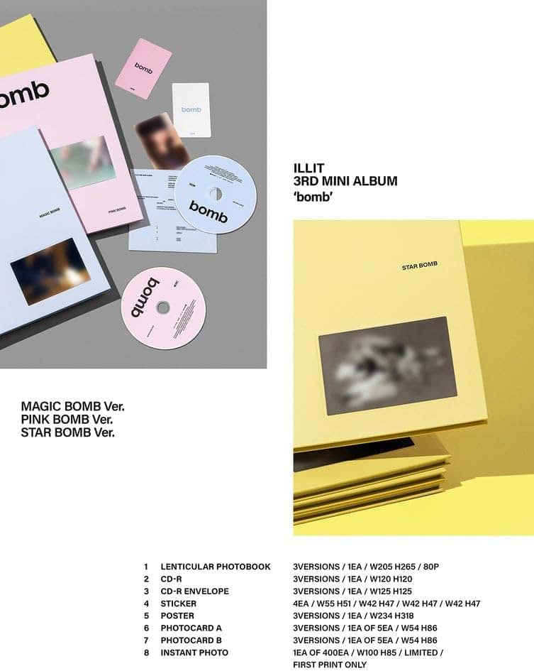 ILLIT 3rd Mini Album bomb CD Star Bomb Version with Extra Photocards