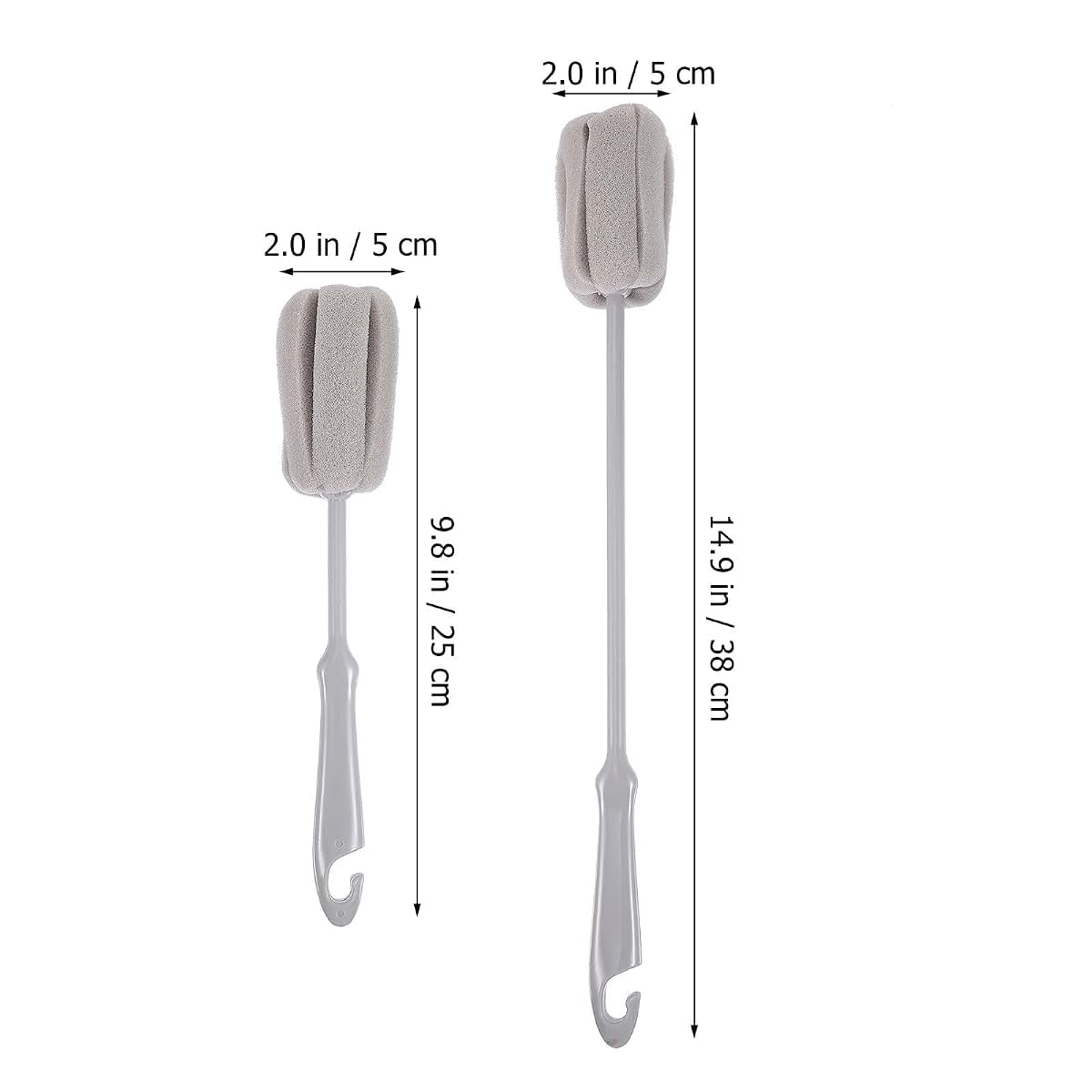 Hanabass 3-Piece Sponge Baby Bottle Brush Set With Long Handles (photo 2)