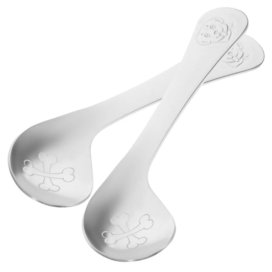 BabyOneStop 2 Pack Stainless Steel Baby Feeding Spoons With Ergonomic Handles
