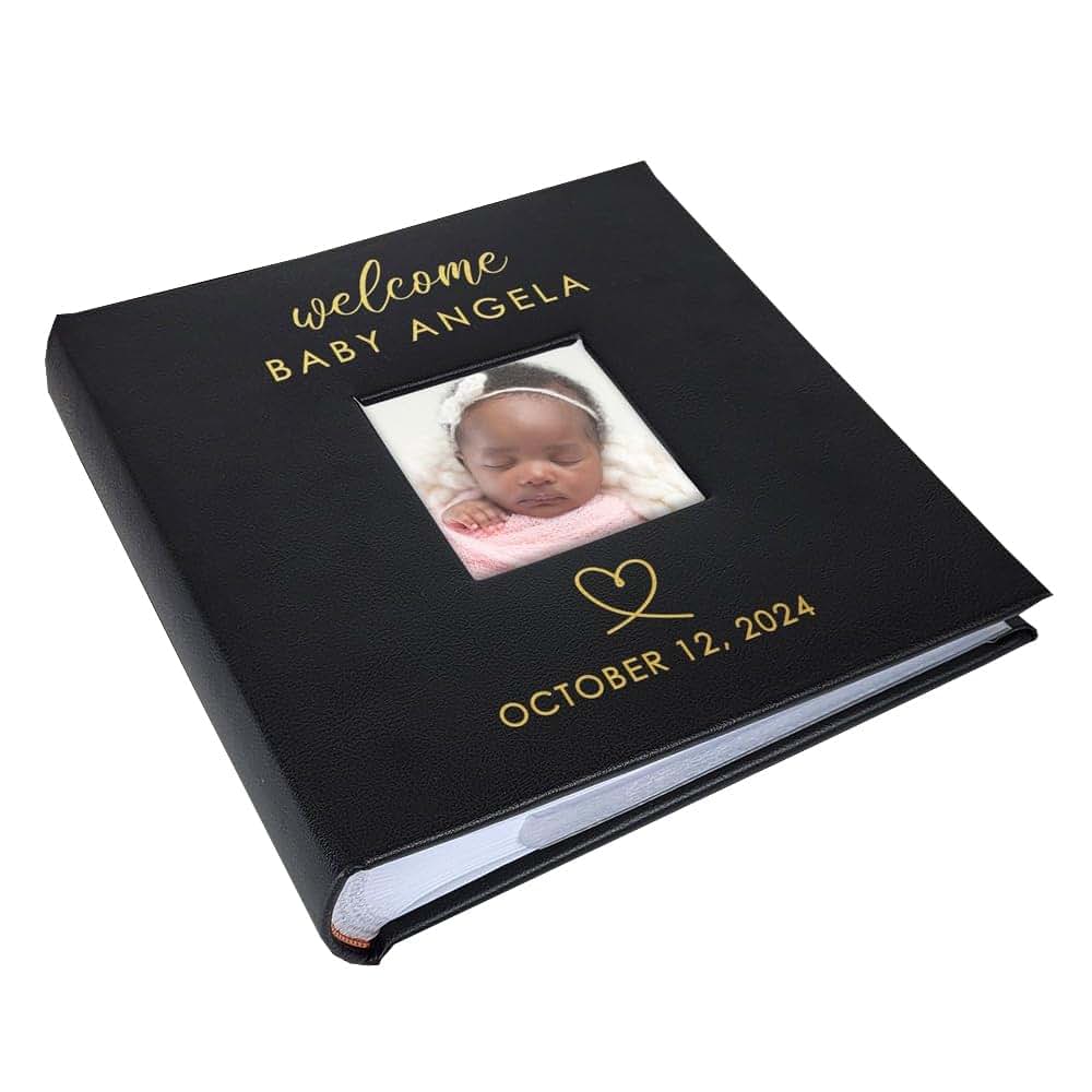 GiftsForYouNow Personalized Photo Album, Custom Engraved Picture Album, Holds 200 4" x 6" Photos, Leatherette and Laser