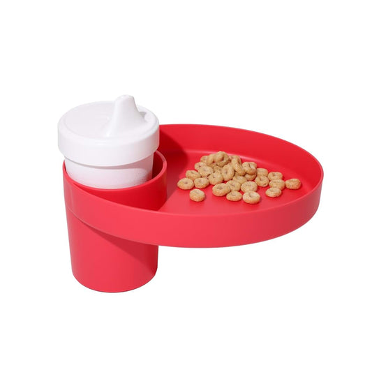 Travel Tray Oval Coral Red Cup Holder Extender