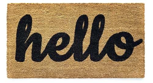 N&M Products Children's Sized Door Mat for Play House - Kids Size Floor Mat (Hello)