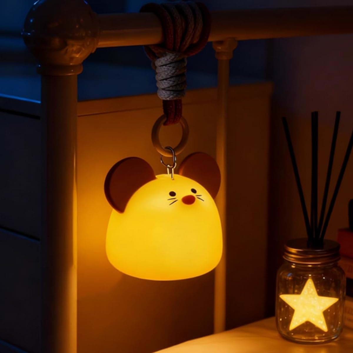 LED Silicone Mouse Night Light for Kids and Camping