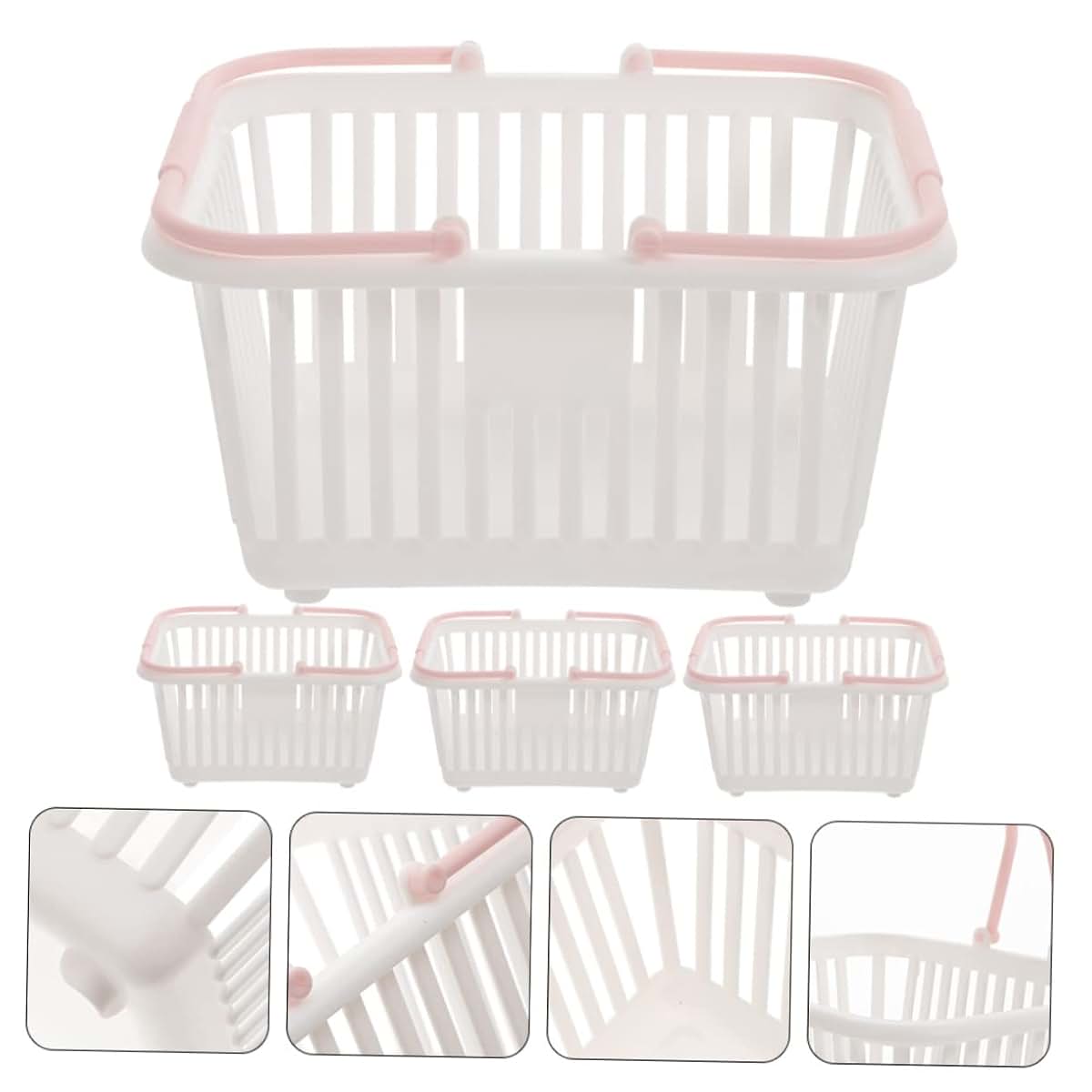 Coophya 4-Piece Mini Plastic Storage Basket Set for Office and Home