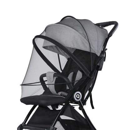 BabyOneStop Universal Stroller Mosquito Net with Dual Zipper and PE Support, Black, 110cm