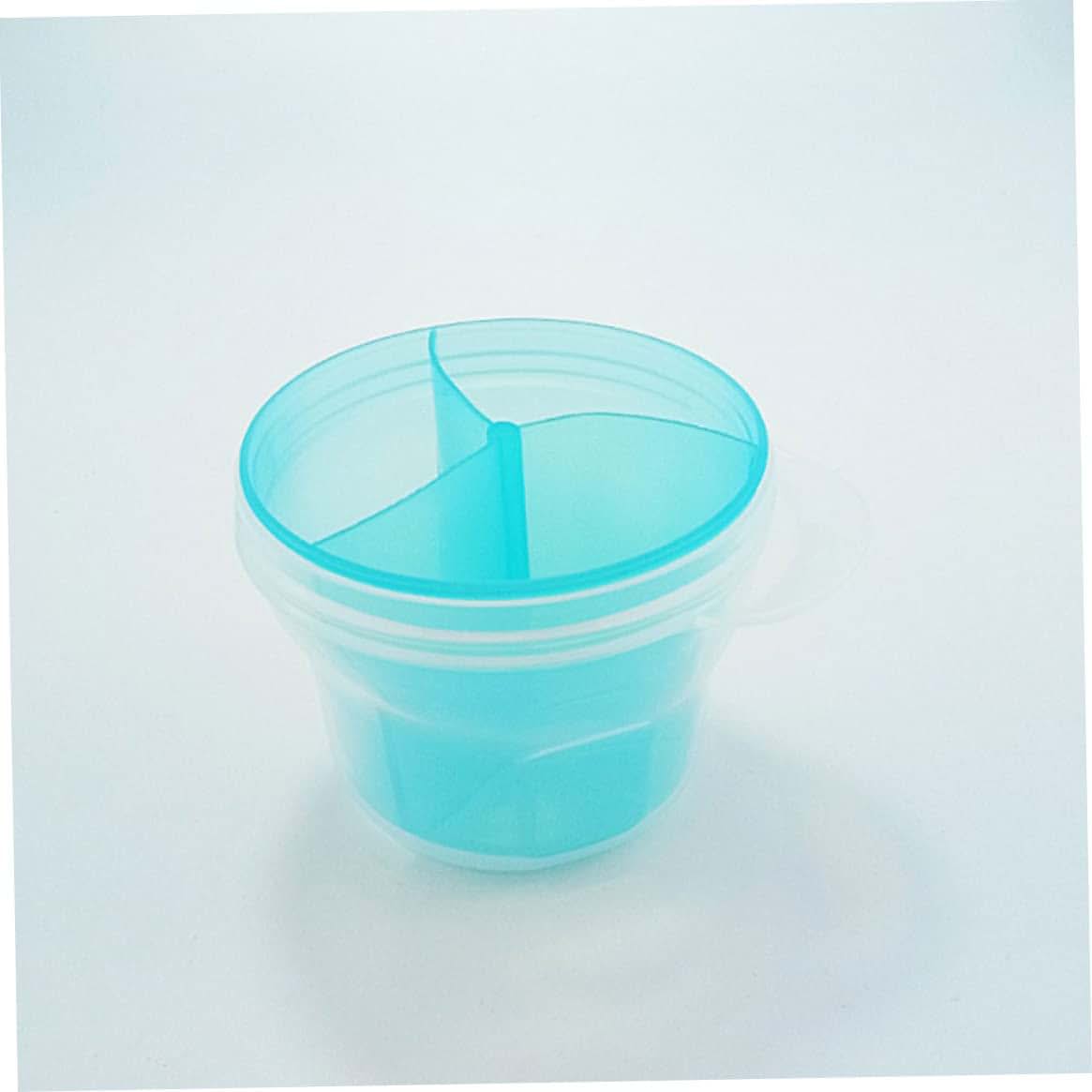 wyjbdwkzs Small Layered Milk Box, Blue Multifunction Plastic Milk Powder Cup with 3 SlotsMultifunctional Small Box (photo 4)