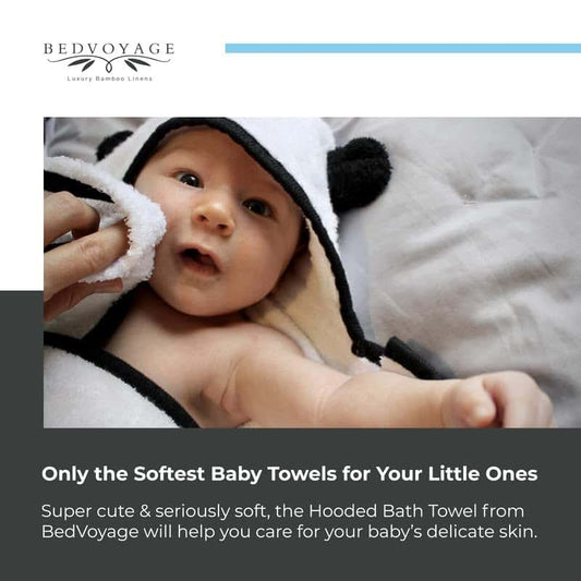 BedVoyage Baby Hooded Towel And Washcloth Set With Panda Theme
