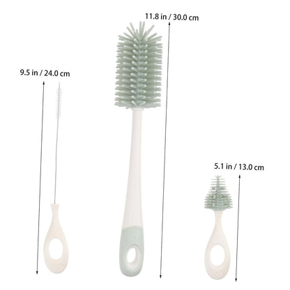 HANABASS Rotating Silicone Milk Bottle Cleaner Brush Set for Nipple Water Bottle Cups Ppsu Elephant Storage Box Included (photo 2)
