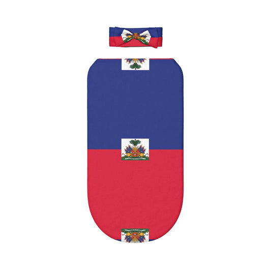 WZYCWB Haitian Flag Newborn Swaddle Blanket Set, Including Headband, Warm and Comfortable, The Best Gift, a Must-Have