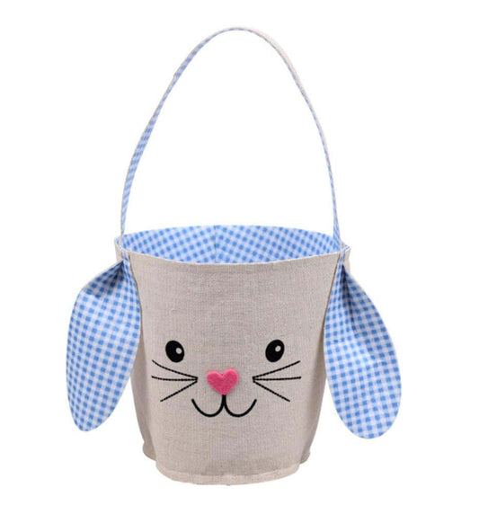Dtgb Easter Basket With Bunny Ears And Handle In Blue