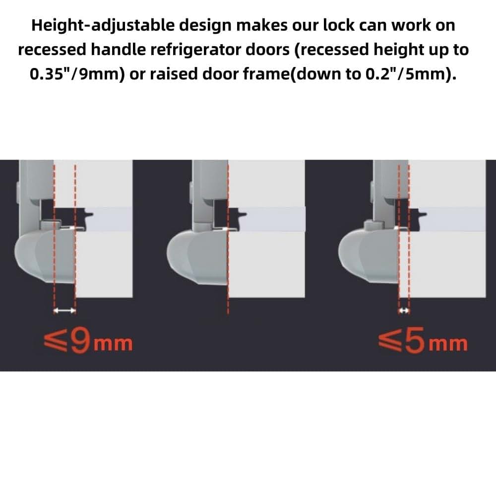 2 Pack Freezer Latches for Refrigerator, No Tools or Drill Needed