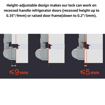 2 Pack Freezer Latches for Refrigerator, No Tools or Drill Needed