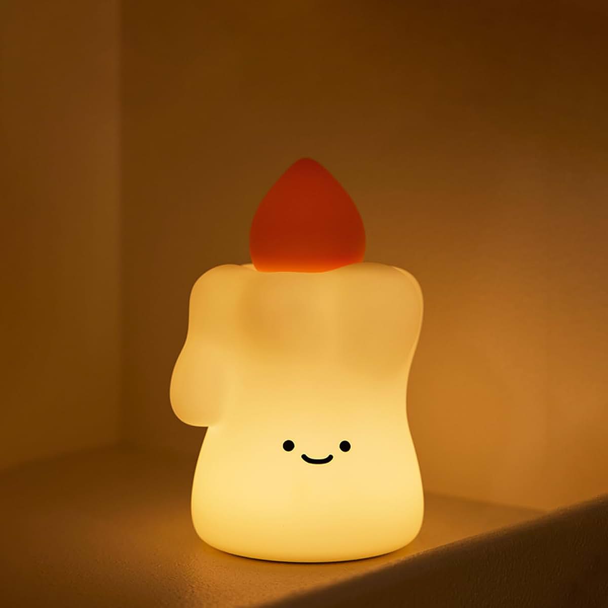AVEKI Silicone Candle Baby Night Light, Rechargeable 3-Level Dimmable, White