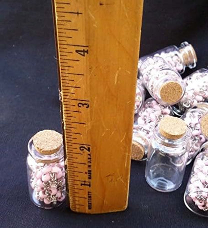 YRP 12 X Rosary Bottle Baptism Communion Favors - Pink/Silver