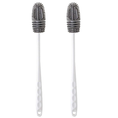 BabyOneStop Reusable Silicone Bottle Brush for Sports and Baby Bottles, 2-Pack, 28cm