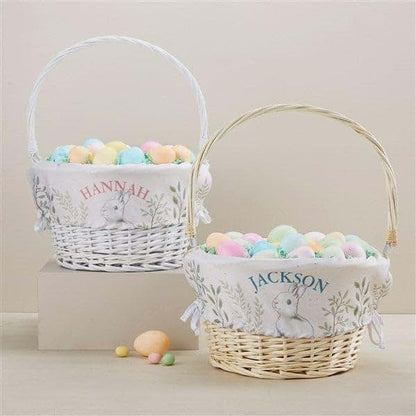 Personalization Universe Floral Bunny Personalized Classic Easter Basket – Cute Bunny Liner – Custom Kids Easter Gift – (photo 4)