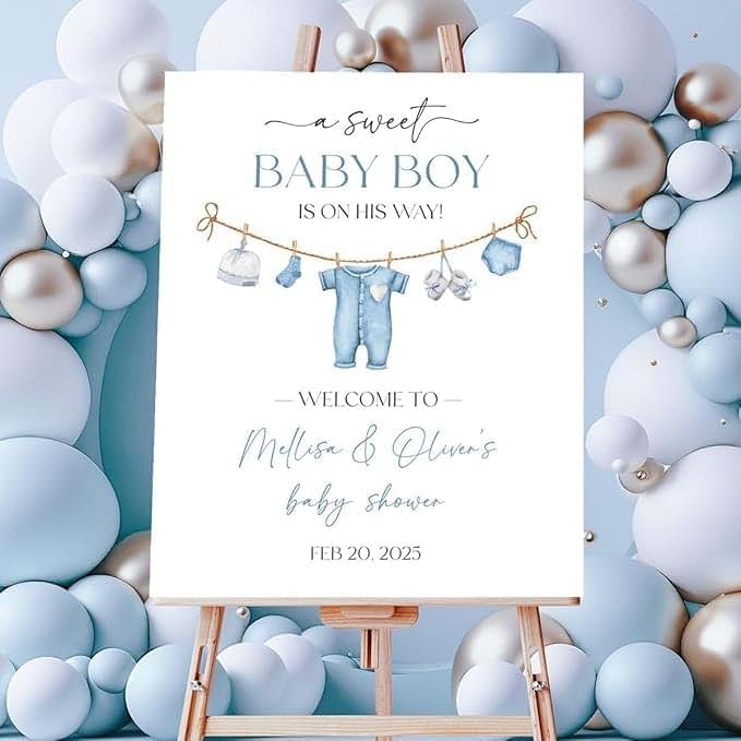 Quynhanh Personalized Baby Boy Shower Welcome Sign