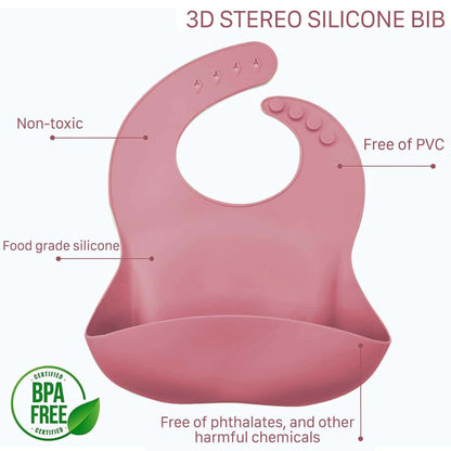 womorista Bamboo Suction Plates for Babies, Feeding Set with Bowl, Cup, Bib and Utensils (photo 4)