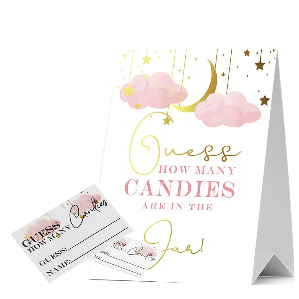 JIRIM-BEUTY Guess How Many Candies Baby Shower Game Set