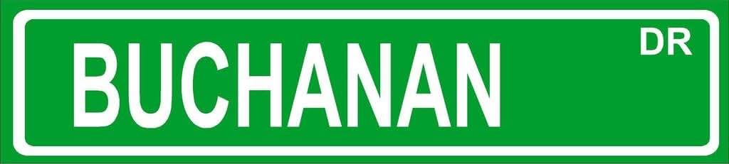 Any And All Graphics Buchanan Green Aluminum Street Sign 4x18 Inch