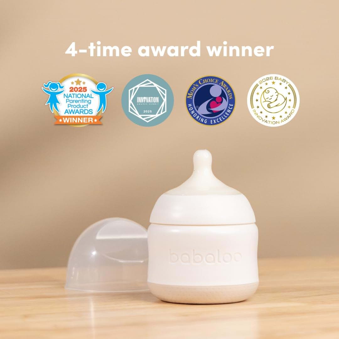 Babaloo Baby-Led Silicone Baby Bottle, Airless, Anti-Colic, 8oz Creme 1pk (photo 2)