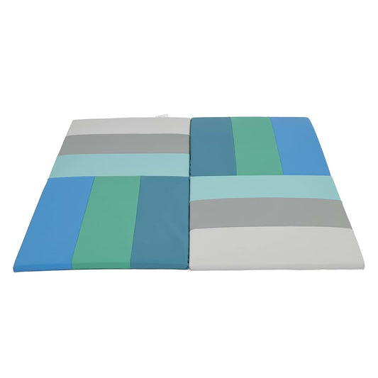 ECR4Kids SoftZone Turning Tiles Folding Activity Play Mat, 48in Square, Contemporary
