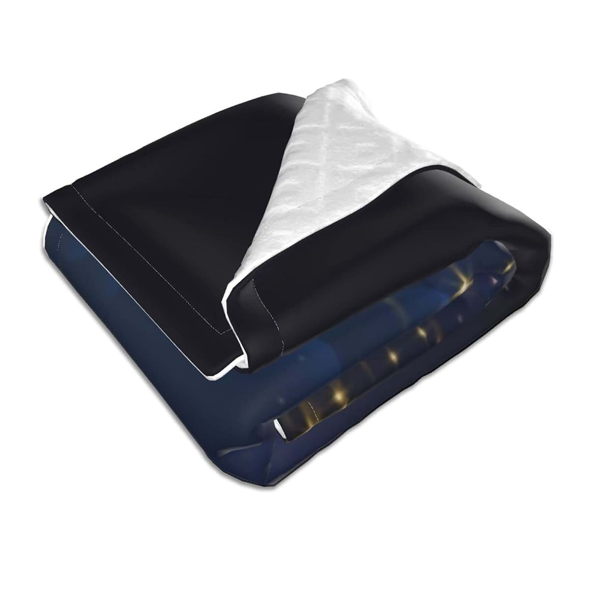 BabyOneStop DKJlitter Baby Blanket, Gold Midnight Blue Sparkle Soft Flannel Toddler Bedding