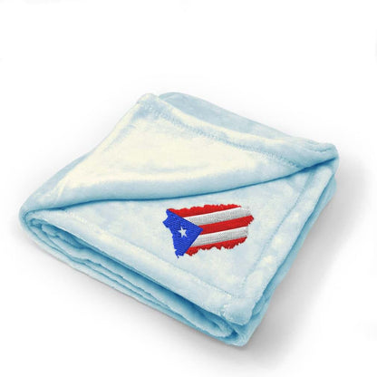 Fastasticdeals Puerto Rico Map Flag Baby Blanket