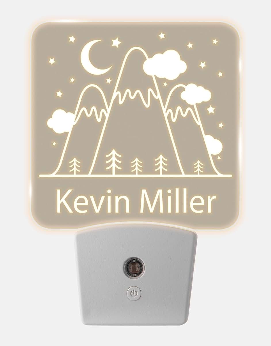 With Love From Julie Personalized Mountains Night Light For Kids Bedroom