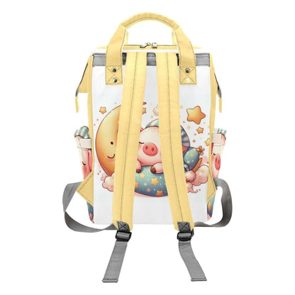 NZOOHY Sleeping Pig Moon Star Personalized Diaper Bag Backpack with Name,Custom Mommy Bag Gifts Nappy Backpack for Mom (photo 3)